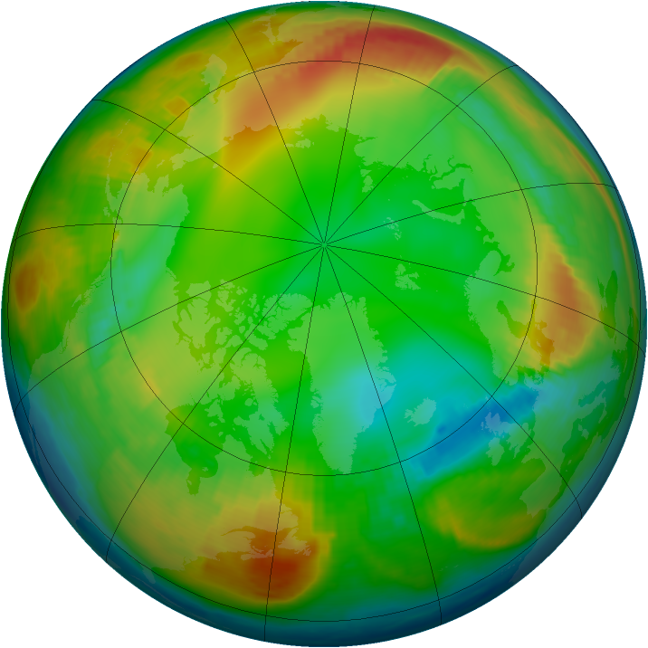 Arctic ozone map for 18 January 2000